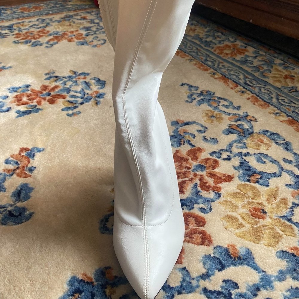 White go-go boots size 5- Koi Footwear